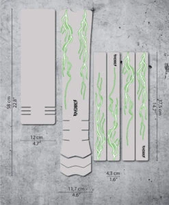 Dyedbro E-bike Frame Beschermingskit Verlichting - Groen Mat