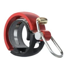 KNOG Oi Luxe Fietsbel - Zwart/Rood - Klein, 22.2mm