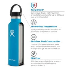 Hydro Flask Standaard Mondfles Met Flexibele Deksel - 532 Ml - Snapper -Topeak Winkel Standard Mouth Flasche mit Flex Deckel 532 ml