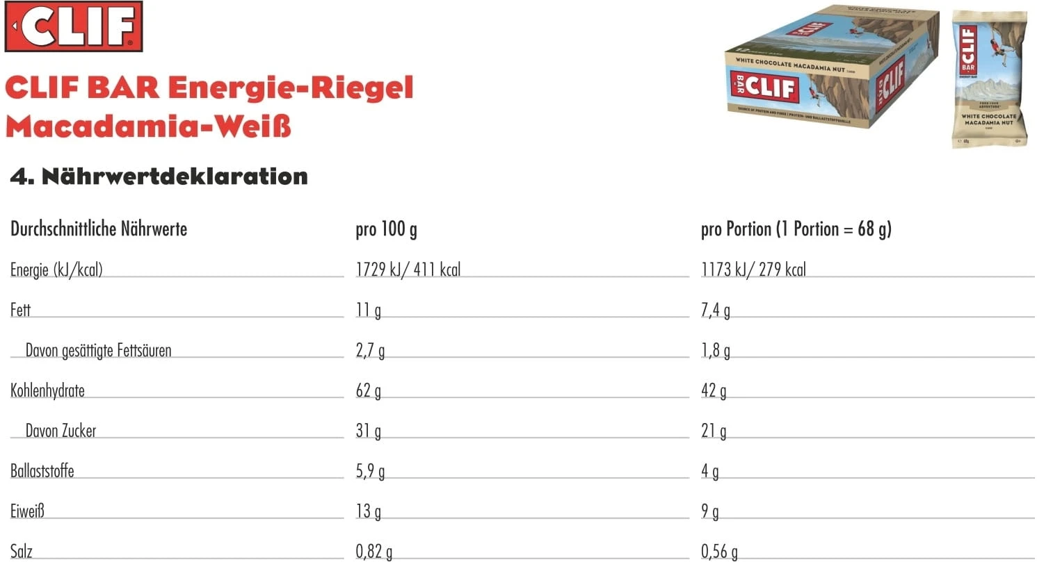 CLIF® Bar Originele Energiereep Energiereep 4 CLIF® Bar Originele Energiereep Energiereep - Afbeelding 2